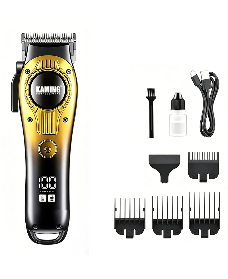 Kaming 1708 Tondeuse à cheveux électrique silencieuse, tondeuse professionnelle pour utilisation en salon avec affichage numérique