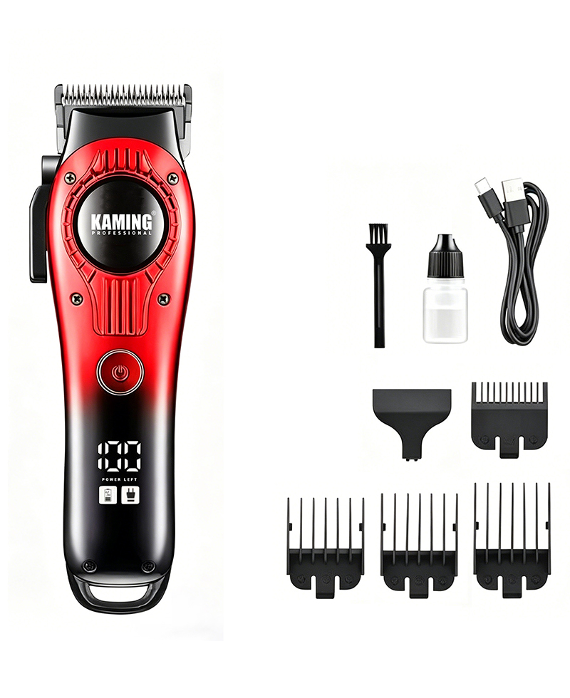Kaming 1708 Tondeuse à cheveux électrique silencieuse, tondeuse professionnelle pour utilisation en salon avec affichage numérique