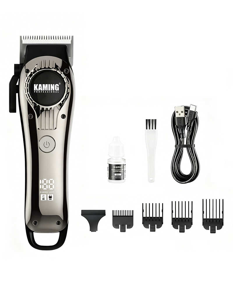 Kaming 1708 Tondeuse à cheveux électrique silencieuse, tondeuse professionnelle pour utilisation en salon avec affichage numérique