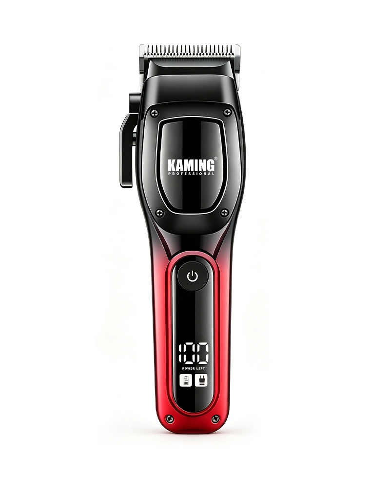 Kaming 1709 Nouvelle tondeuse à cheveux professionnelle haute puissance avec affichage numérique pour salon et toilettage pour hommes